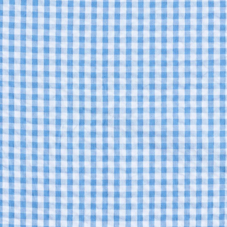Seersucker Baumwolle gewebtes Karo – blau/weiss, image number 1