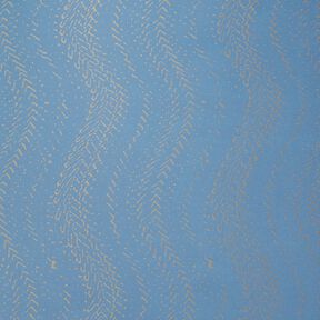 Futterstoff Jacquard Schuppenmuster – blau/gold, 