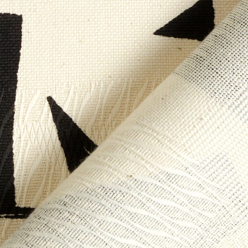 Dekostoff Jacquard abstrakte Struktur – schwarz/wollweiss, image number 4