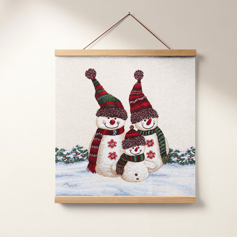 Dekopanel Gobelin Schneemann-Trio – hellbeige,  image number 6