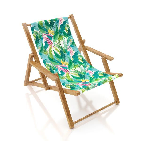 Outdoorstoff Canvas Tropischer Urwald – türkis | Reststück 50cm