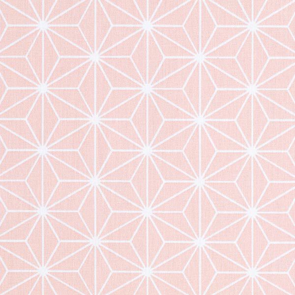 Baumwollstoff Cretonne Japanische Sterne Asanoha – rosa