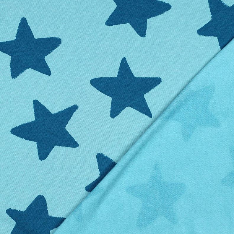 Kuschelsweat Sterne | Poppy Fabrics – brilliantblau/ozeanblau, image number 4