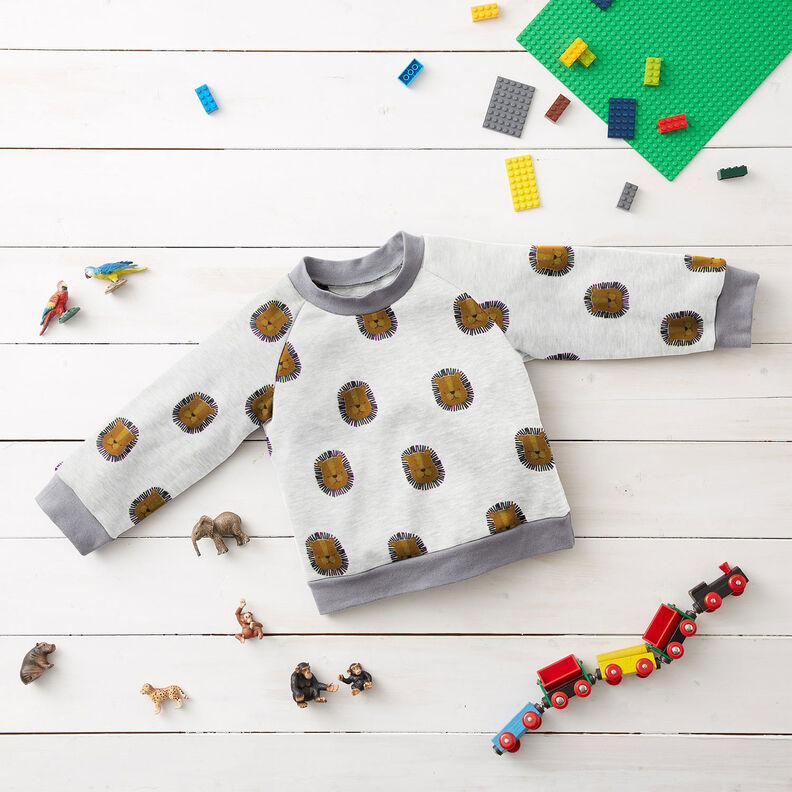 Sweatshirt Löwen | by Poppy – wollweiss/rehbraun,  image number 6