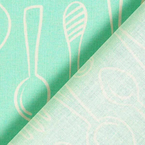 Bio-Baumwollstoff In My Kitchen Silver Spoon | Hamburger Liebe – mintgrün, image number 4