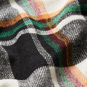 Mantelstoff bunte Karos – schwarz/weiss, 