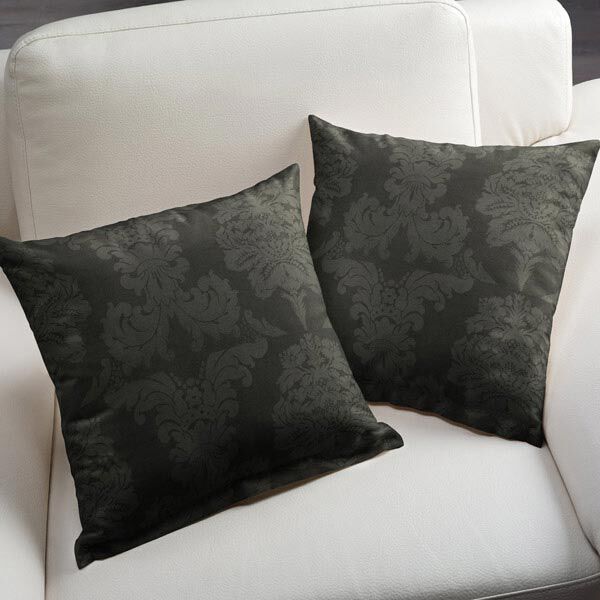 Dekostoff Jacquard Damasco 280 cm – schwarz | Reststück 50cm
