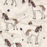 Baumwolljersey Glitzer-Blumenpferd | Poppy Fabrics – natur/gold,  thumbnail number 2