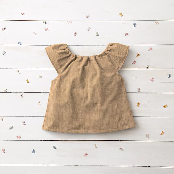 GOTS Musselin/ Doppel-Krinkel Gewebe | Tula – beige