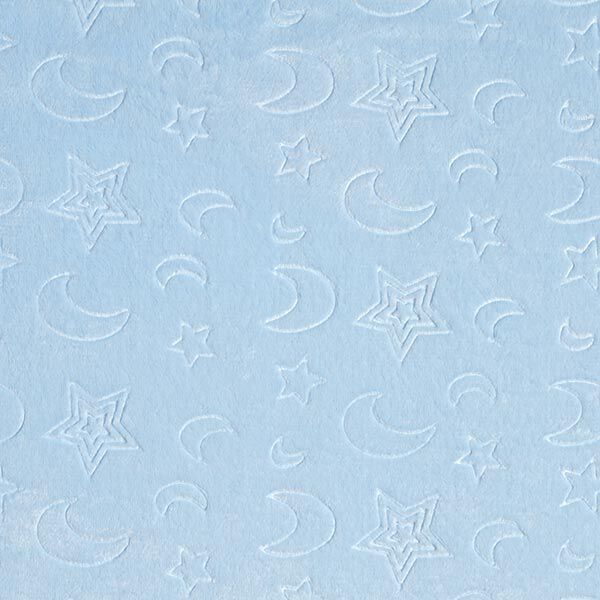 Kuschelfleece Mond & Sterne – babyblau, image number 1