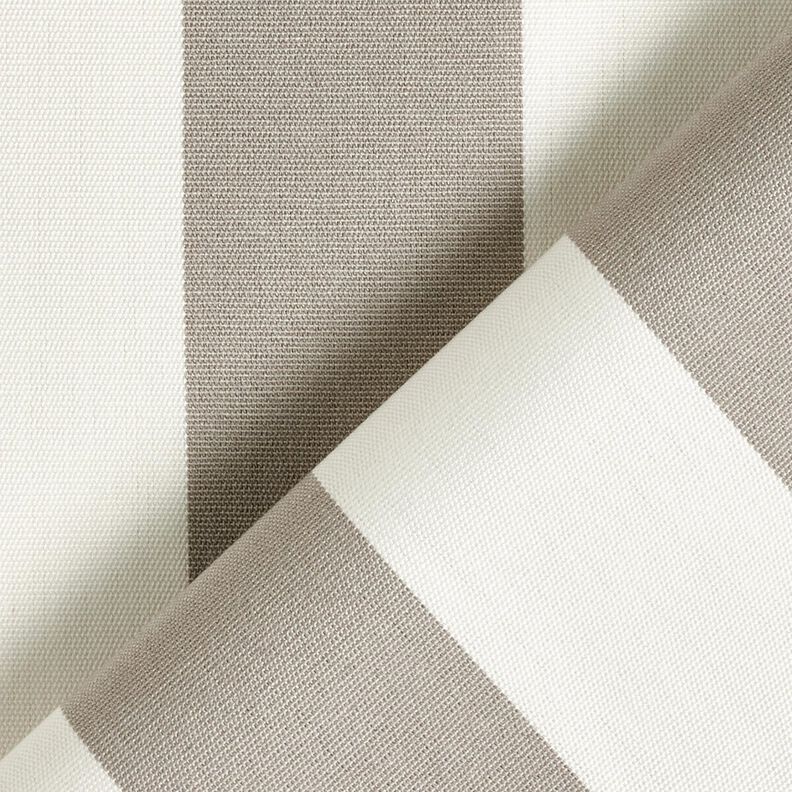 Outdoorstoff Canvas Blockstreifen – seidengrau/elfenbein,  image number 4