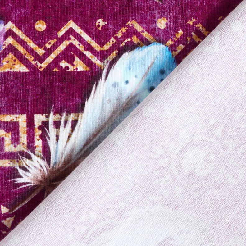 French Terry Boho Federn | Glitzerpüppi – traube/hummer, image number 4