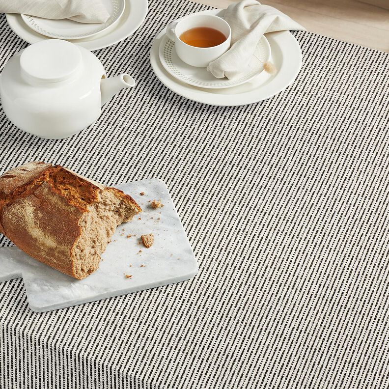 Dekostoff Jacquard rustikale Streifen &ndash; schwarz/natur,  image number 5