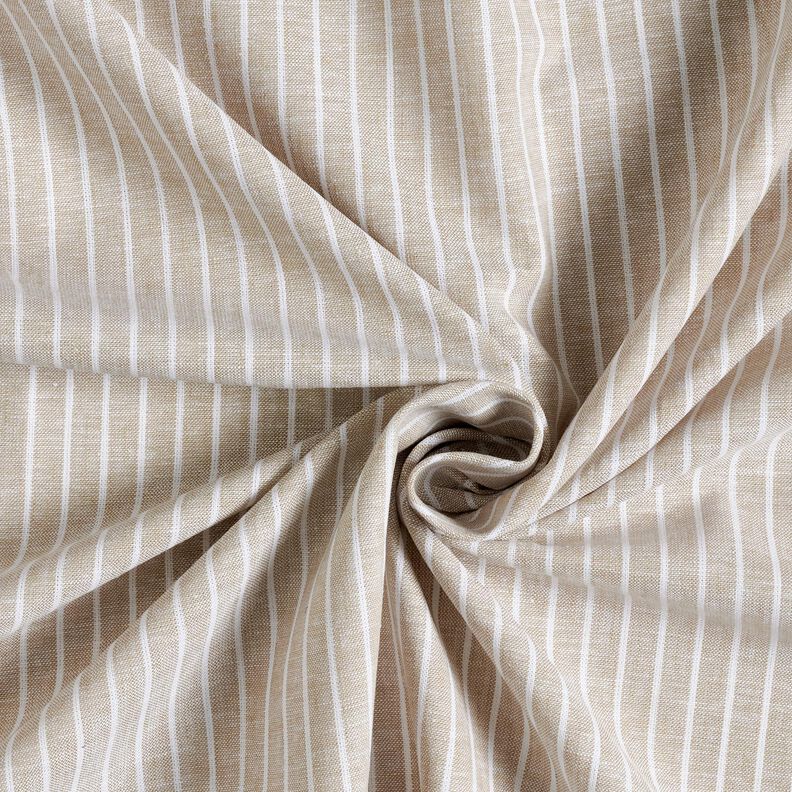 Leinen-Baumwoll-Mix breite Streifen – helltaupe/weiss, image number 3