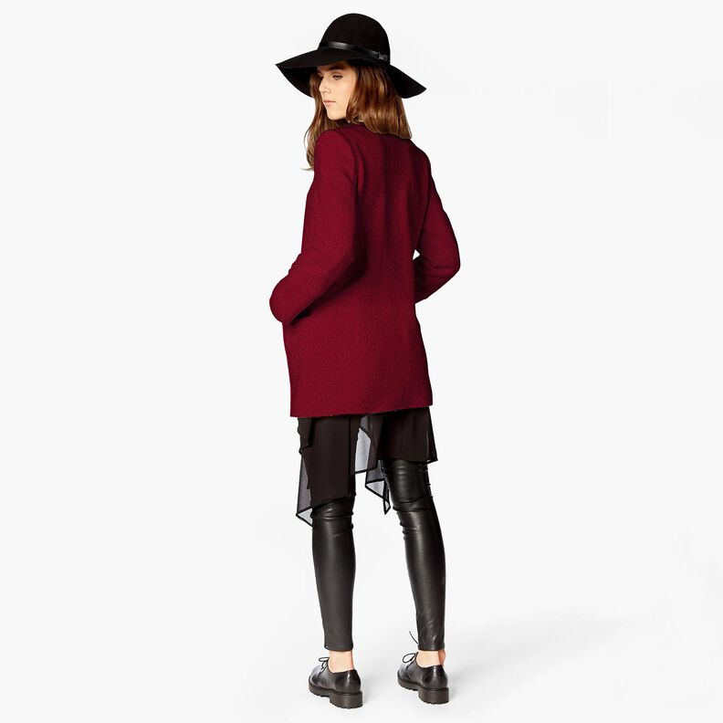 Woll-Fleece reine Schurwolle Uni – bordeauxrot, image number 5
