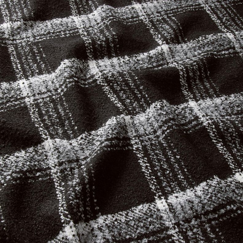 Mantelstoff Boulcé Karo – schwarz/weiss,  image number 5