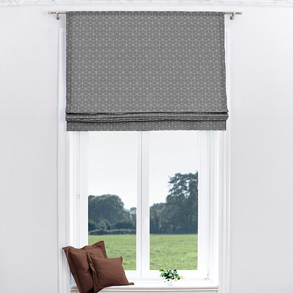 Dekostoff Canvas grafische Sterne – grau