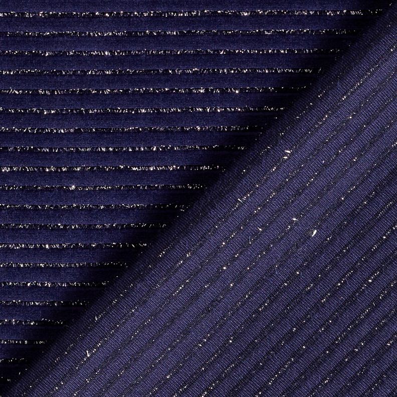 Nicki Stoff Glitzerstreifen – marineblau/silber metallic,  image number 4
