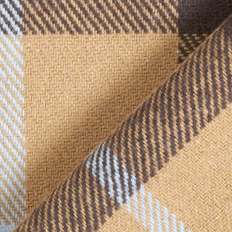 Mantelstoff Baumwoll-Mix großes Karo – beige, image number 4