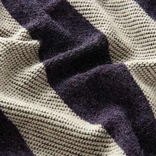 Strickjacquard breite Längsstreifen – nachtblau/weiss, 
