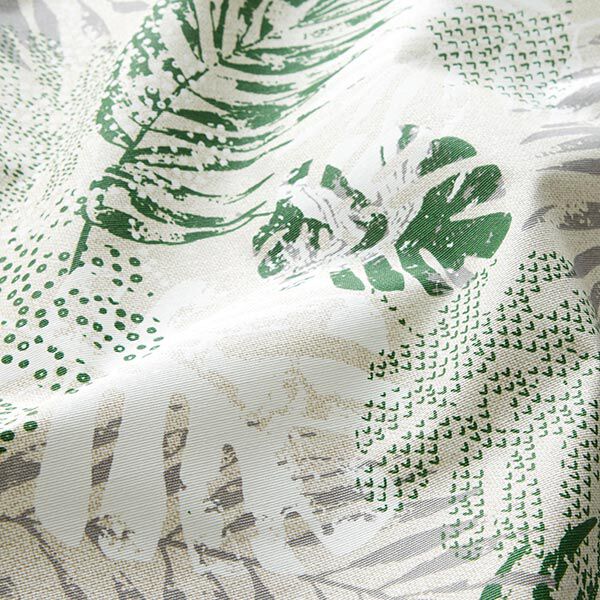 Beschichtete Baumwolle Exotische Blätter – natur/grün,  image number 2