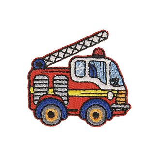 Applikation Feuerwehrauto [ 4 x 4,5 cm ] – signalrot/wollweiss, 