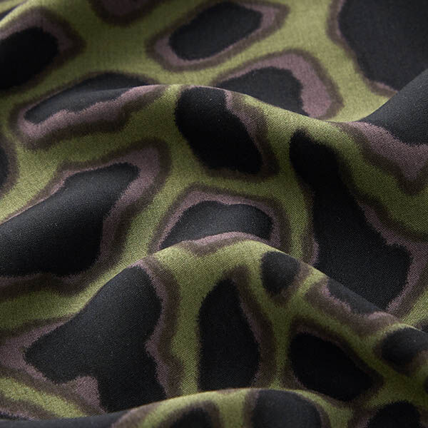 Viskosestoff Leomuster – khaki/schwarz, image number 2