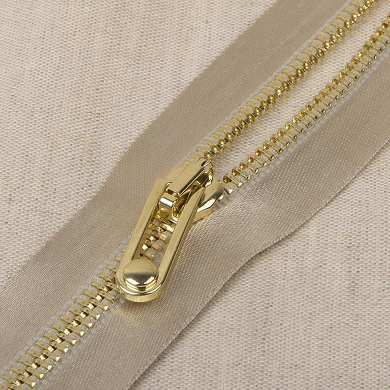 Glanz Reißverschluss teilbar | Metall gold,  image number 1