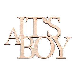 Holz Minischrift It's a Boy [4 Stück] | Rayher – natur, 