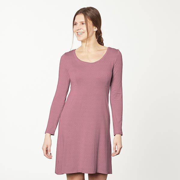 Baumwolljersey Medium Uni – dunkles altrosa,  image number 6
