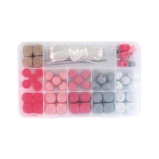 Silikonperlenbox | Rayher – rosa, 