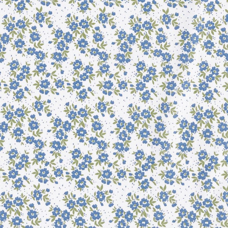 Baumwollpopeline Blümchenmeer – jeansblau/weiss, image number 1
