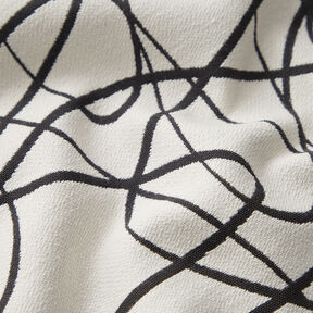 Dekostoff Jacquard abstrakte Linien – elfenbein/schwarz, 