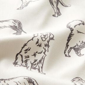 Dekostoff Canvas Hunde – creme/grau, 