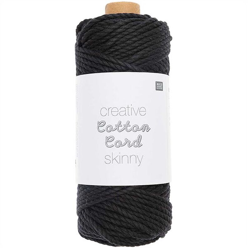 Creative Cotton Cord Skinny Makramee-Garn [3mm] | Rico Design - schwarz,  image number 1