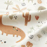 Baumwollpopeline glückliche Dinos – creme/rehbraun,  thumbnail number 2