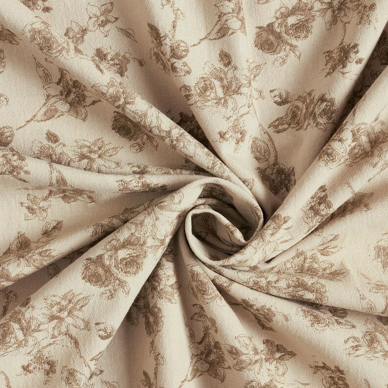 Baumwollstoff antike Rosen – helltaupe/düne, image number 3