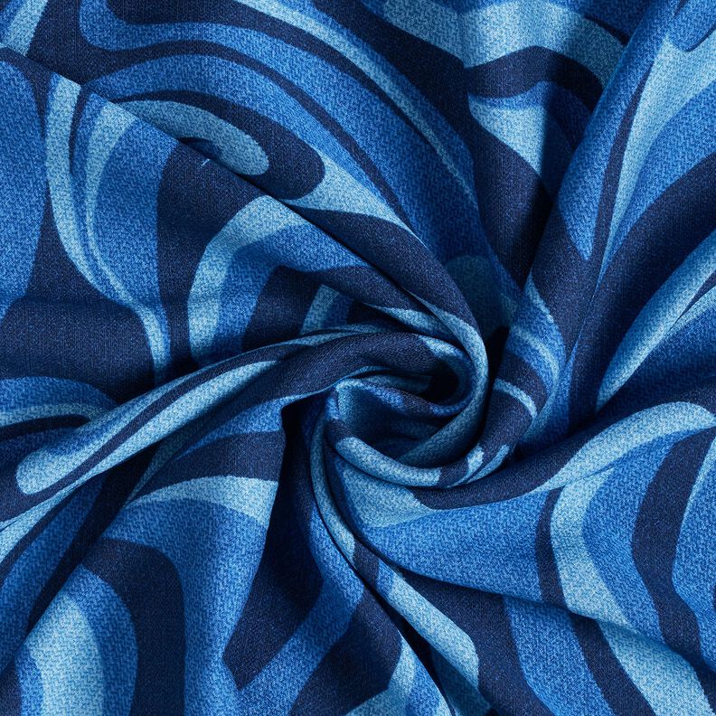 Viskose-Crêpe Wellen – marineblau/königsblau,  image number 3