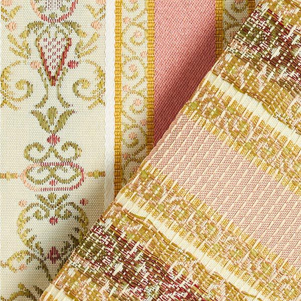 Möbelstoff Jacquard Biedermeier Streifen – creme/altrosa | Reststück 50cm
