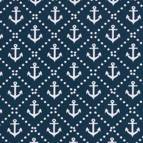 Baumwollstoff Cretonne klassischer Anker – nachtblau/weiss, 