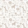 Baumwolljersey gezeichnete Dschungel-Tiere – elfenbein/schokolade,  thumbnail number 1