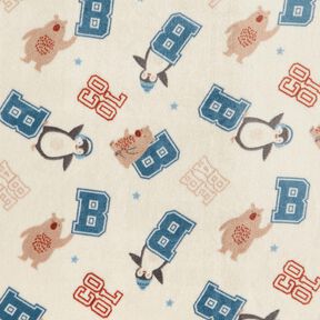Kuschelfleece Collagejacken-Stil – hellbeige/blau, 