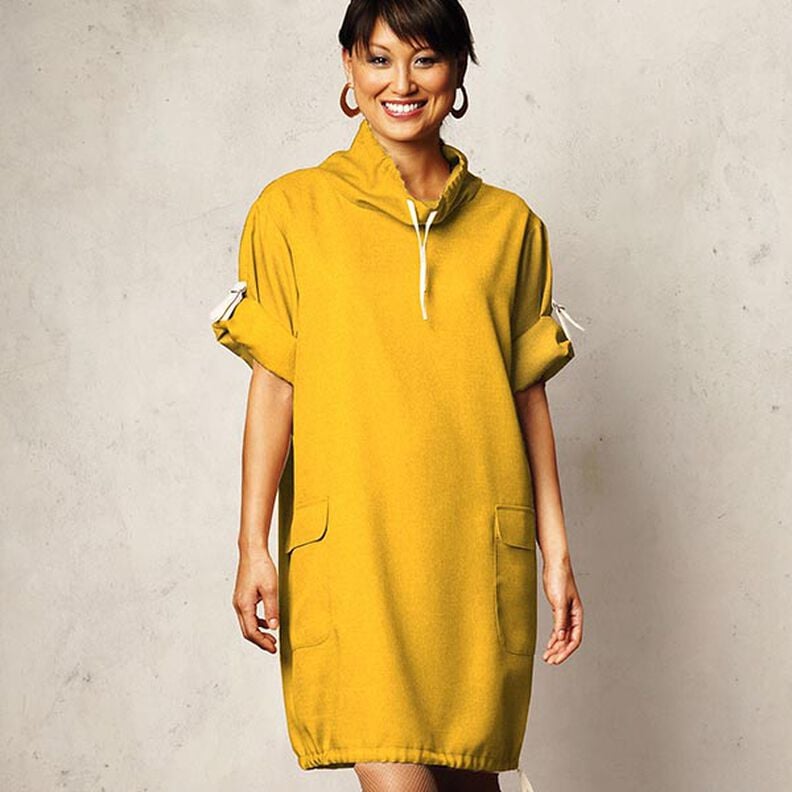 Baumwollfleece Uni – currygelb,  image number 7