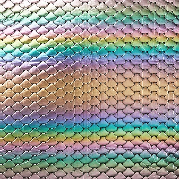 Folienjersey schimmernde Schuppen – schwarz/silber | Reststück 50cm