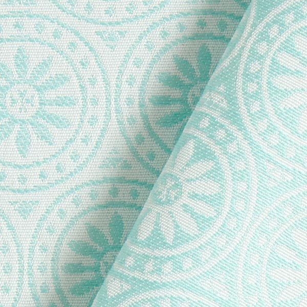 Outdoorstoff Jacquard Kreis-Ornamente – mint/wollweiss,  image number 4