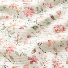Rippenjersey süsse Blumenwiese Digitaldruck – wollweiss, 