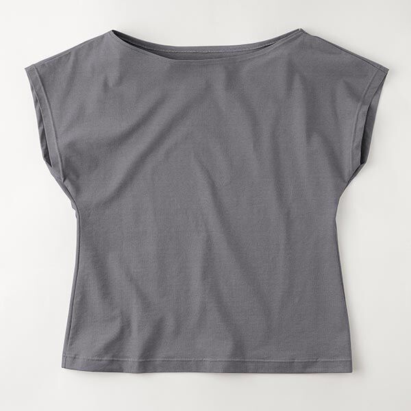 Baumwolljersey Medium Uni – dunkelgrau, image number 8