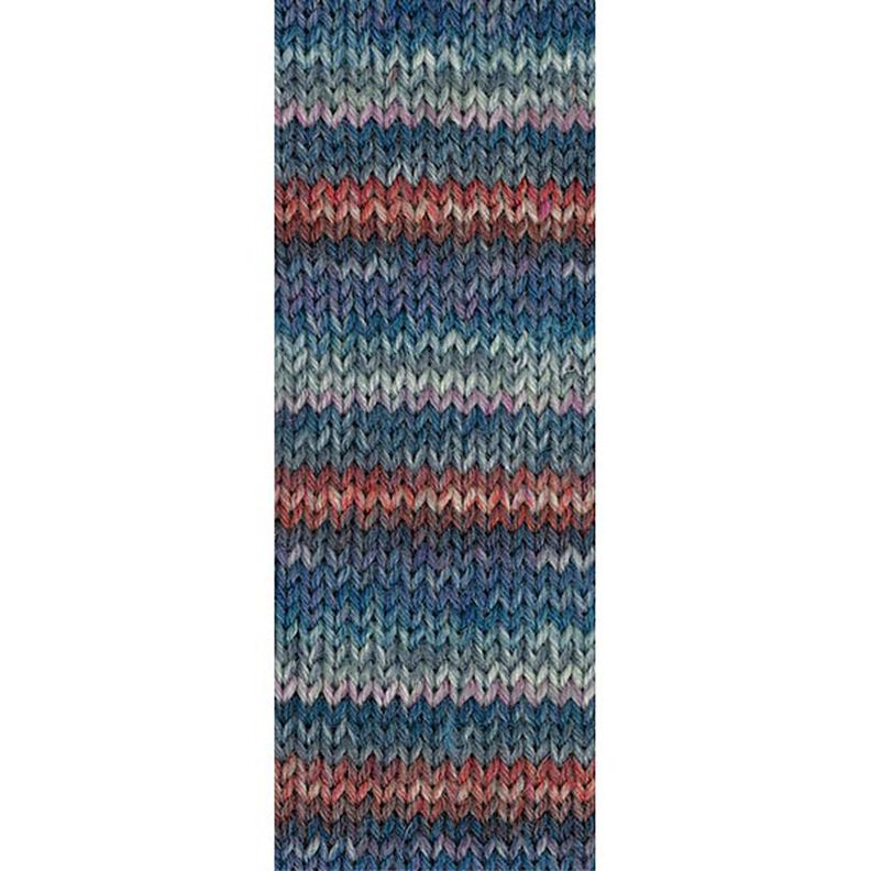 LANDLUST Sockenwolle „Bunte Ringel“, 100g | Lana Grossa – blau/rot,  image number 2