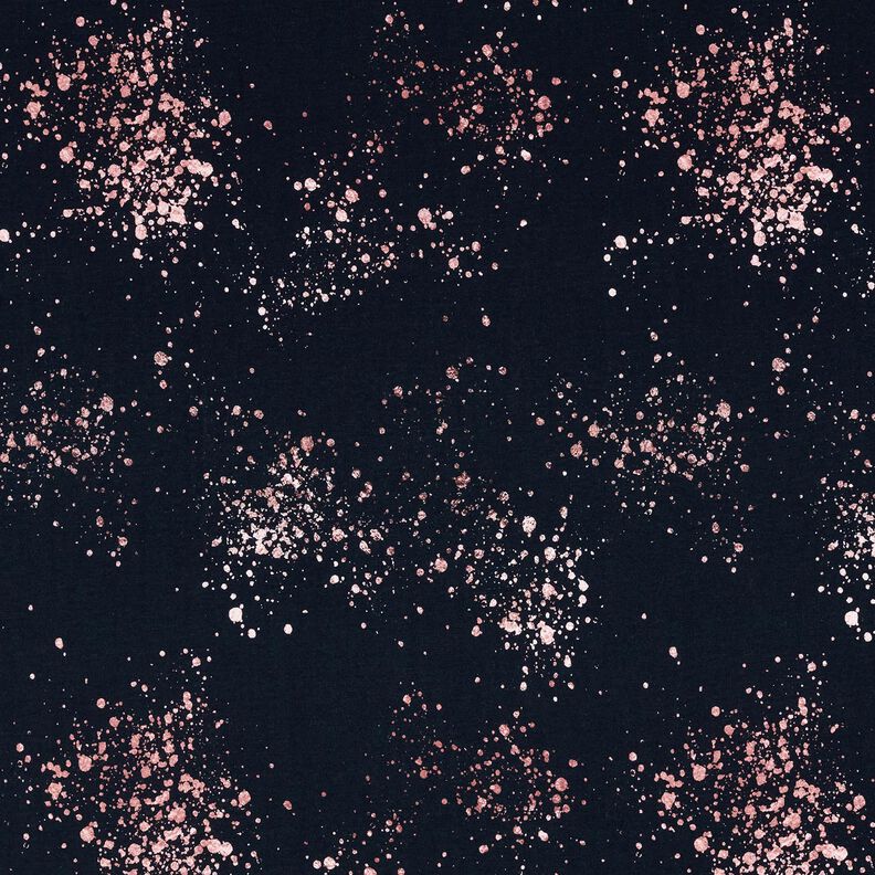 Baumwolljersey Goldsprenkel | Glitzerpüppi – schwarzblau/dunkelaltrosa,  image number 1