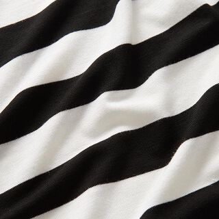 Viskosejersey Blockstreifen – schwarz/weiss, 